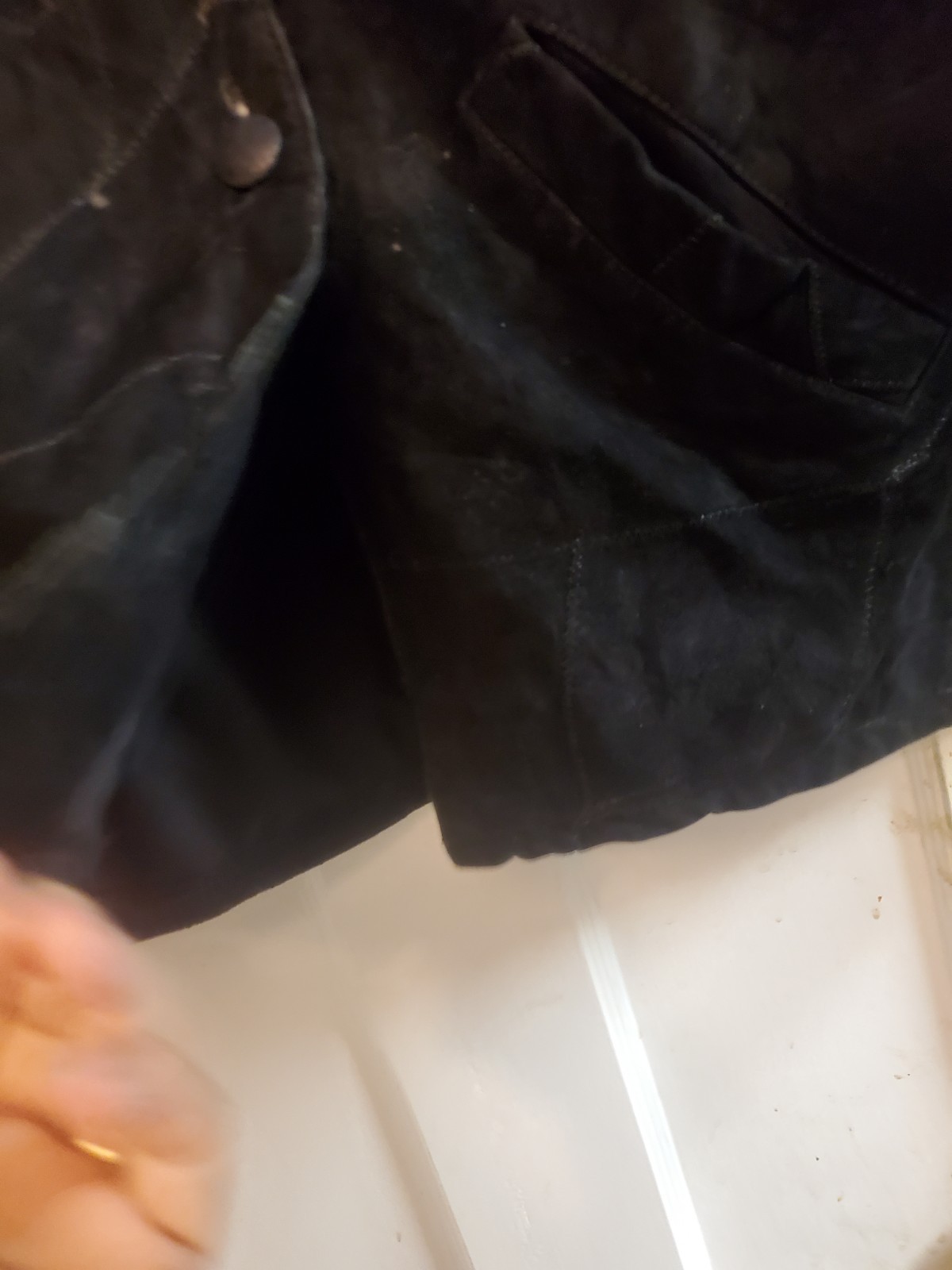 Neutral Zone Black Leather Button Jacket Suede Pa… - image 4