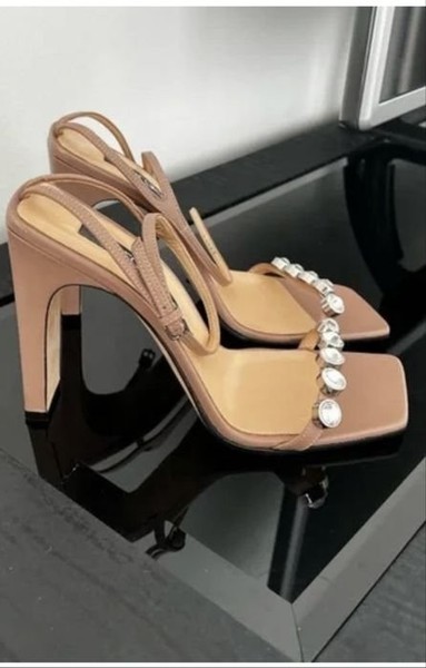 Damen Sergio Rossi Heels Beige Leder 40