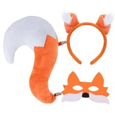 XEPST Animal Fox Costume Set, Fox Ears and Tail Set with Headband Tail and