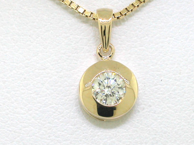 Solitär Brillant Anhänger 585 Gelbgold 14Kt Gold 1 Brillant 0,25ct  Wesselton VS