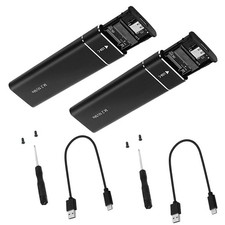 M.2 NVMe SSD Enclosure USB 3.1 Gen 2 to NVMe PCI-E M.2 Hard Drive Adapter - 2PCS