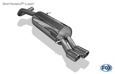 FOX Edelstahl Sportauspuff Ø63,5mm VW Polo 6R GT + GTI 2x76mm rund eingerollt