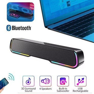 Stereo Bass Sound Computer 4 Speakers Wireless Bluetooth Soundbar for Laptop PC