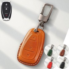 Genuine Leather Car Key Case Cover For Chevy Camaro Cruze Malibu Trailblaze Bolt Genuine Leather Car Key Case Cover For Chevy Camaro Cruze Malibu Trailblaze Bolt
