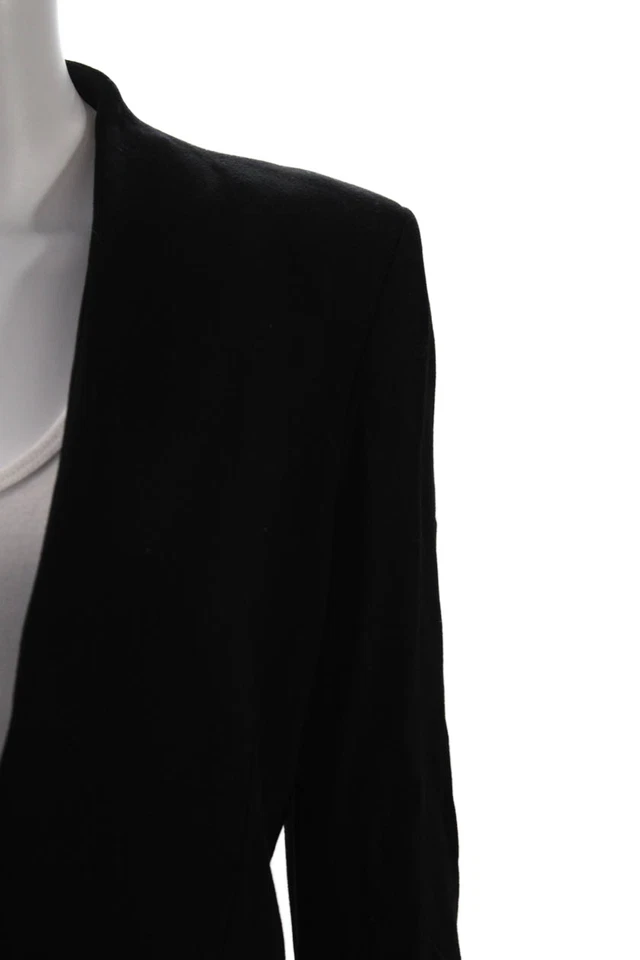 Helmut Womens Collarless Single Buttoned Pocketed Blazer Jacket Black Size M - Image 2 of 4