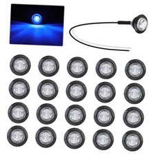 20 Pcs 3/4 Inch Clear Lens Blue Light 3 LED Clearance Clear Lens Blue 20 Pcs