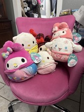 My Melody, Cinammon Roll, and Hello Kitty Squishmallows Three New With Tags