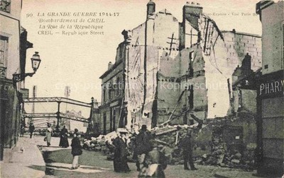 Creil SENLIS 60 Oise Rue-de-la-République Bombardement Kriegsschaeden Ruinen Pas