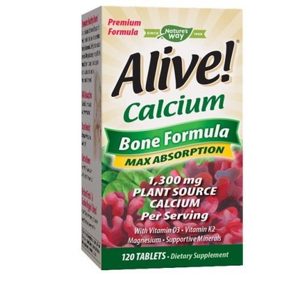 Alive! Calcium Bone Support 120 tabs  by Nature's Way