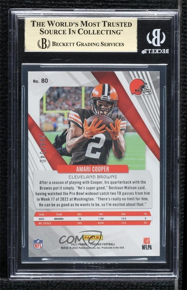 2023 Panini Phoenix Fire Burst /340 Amari Cooper #80 BGS 10 PRISTINE - Image 2 of 2
