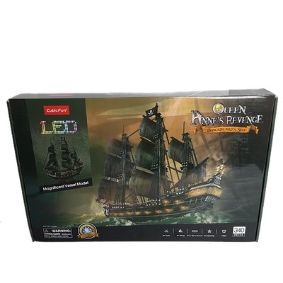CUBICFUN LED Queen Anne s Revenge Blackbeard s Ship model NEW #L520h