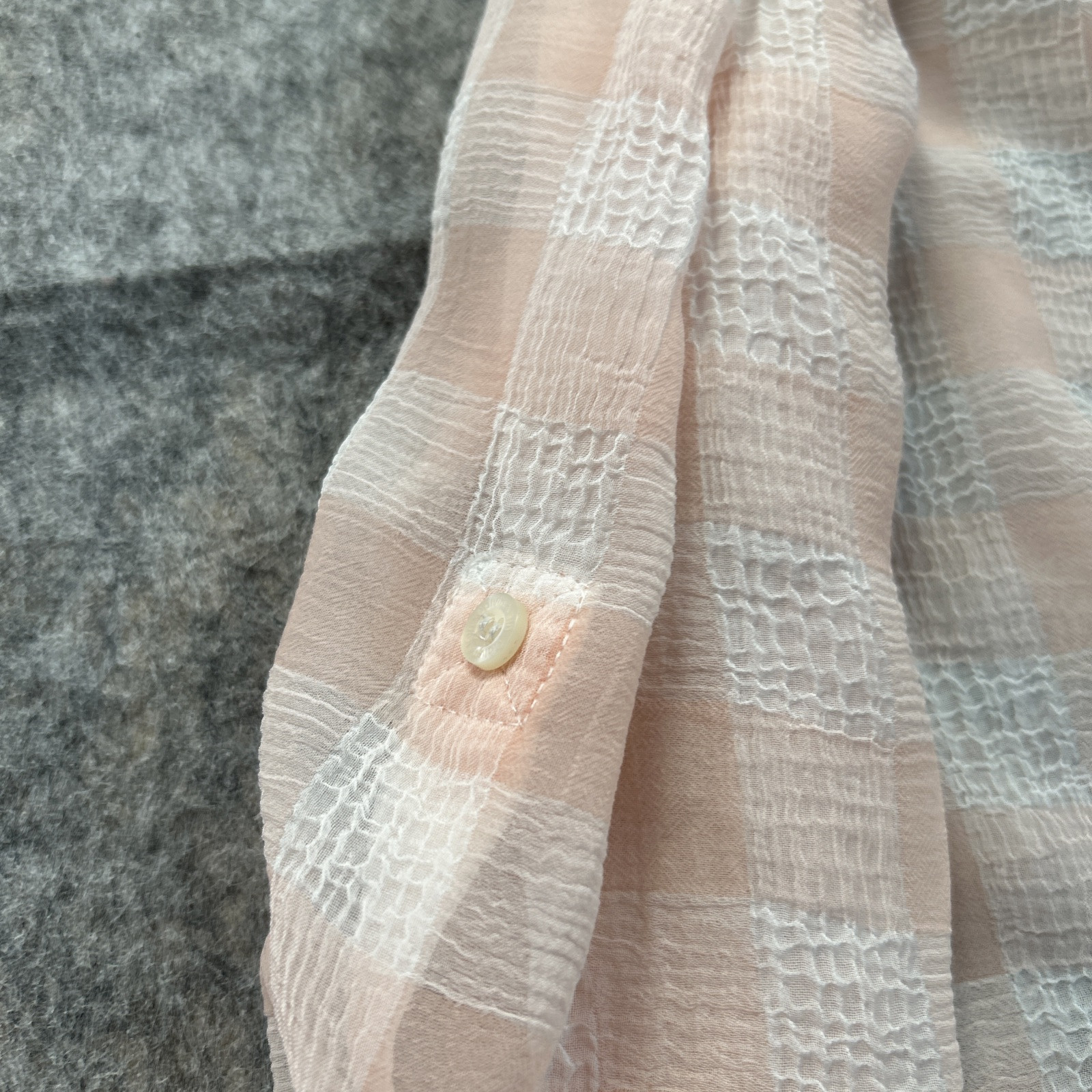 Calvin Klein Women's Sz L Sheer Pink Blue Checker Long Sleeve Blouse Lot of 2 thumbnail 21