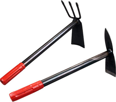 2 Pack Hand Garden Tools Set Hand Hoe and Cultivator Combo Carbon Steel Hand Til