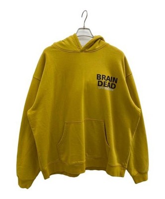 Brain Dead BREAK THROUGH LS Hoodie Men XL Yellow Cotton Used