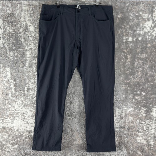 The North Face Size 38 Stretch Straight Leg Casual Pants Gray Button Zip