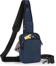 Anti-Theft Crossbody Sling Bag, RFID Blocking, Zipper Lock, Small for Men and