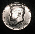 1964 Silver Kennedy BU UNC Highgrade Half Dollar 50 C