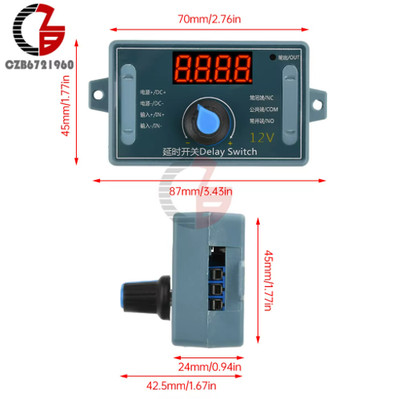 DC 5V/12V/24V Delay Timer Relay LCD Switch