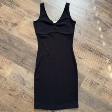 Black Bodycon Dress Small Sexy Little Mini S Sleeveless Going Out Ribbed