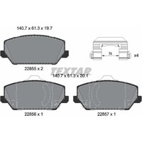 Textar 2285501 Bremsbelagsatz FüR Hyundai Kia Optima I30 I30 Fastback Santa Fe