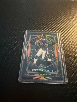 2019 Panini Obsidian - Lamar Jackson #17 Electric Etch Orange /50