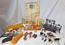 Vtg Marx Roy Rogers Rodeo Ranch Partial Set W/ Extras  Papers In Original Box