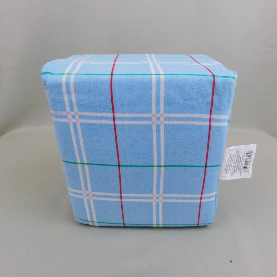 Juego de sábanas de franela de algodón de Navidad Wondershop - cuadros azules, dobles #C707 Foto 4 de 4