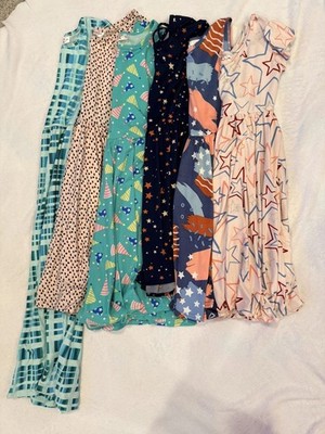 Lot of 6 DotDotSmile Girls Dresses Size 8-10 Twirl Patriotic Birthday Plaid Star