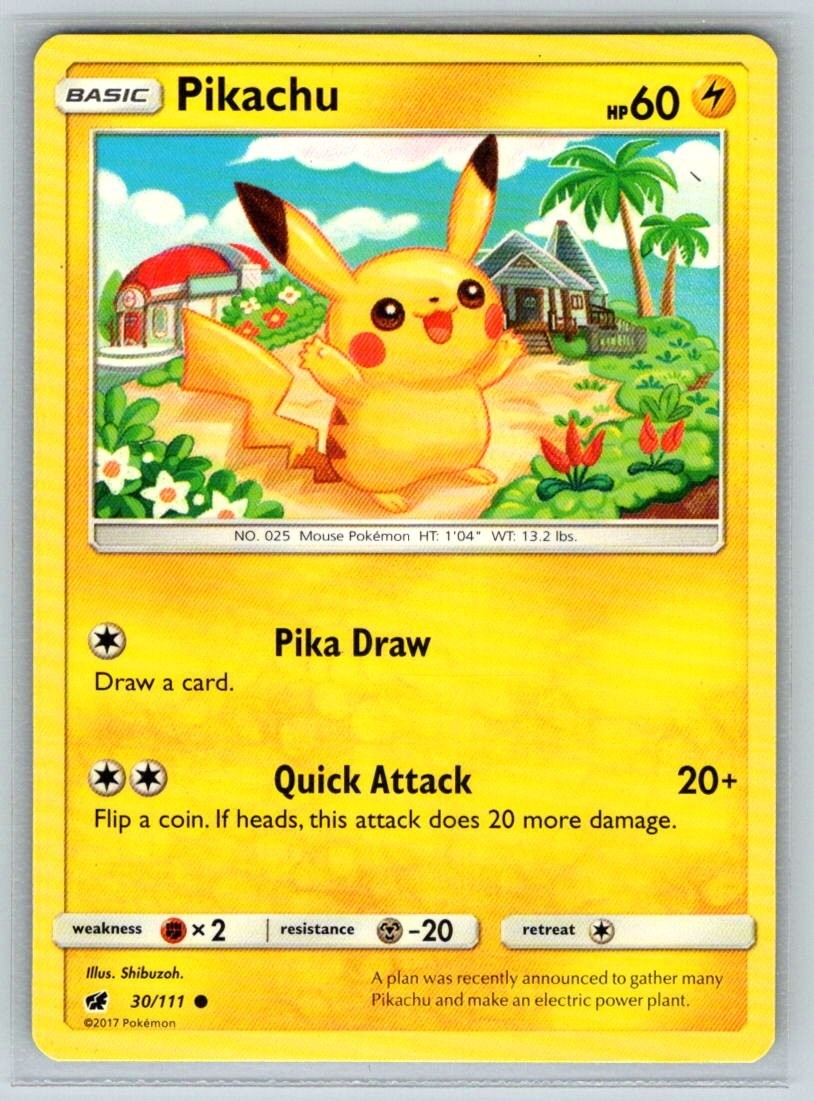 Pikachu 30/111 Sm-Crimson Invasion Regular NM