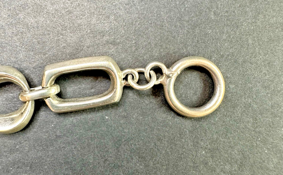 925 Sterling Silver Chunky Solid Link Shapes Togg… - image 8