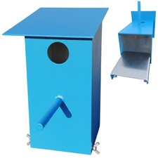 Nistkasten Meise Sperling 33mm 100% Metall Himmelblau RAL 5015 Alu I wetterfest