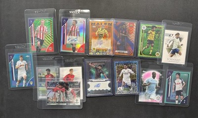 Fußball Karten Konvolut Restposten x14! Topps Chrome Panini Futera Autos Numbered NM