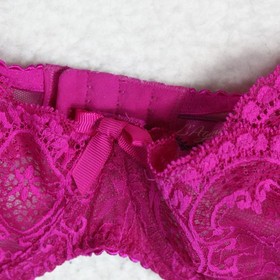 L'Agent Agent Provocateur Lace Balconette Bra Womens US 36E Pink Underwire Bows