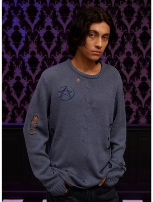 Hot Topic Our Universe Marvel Agatha All Along Teen Destructed Sweater Wiccan SM