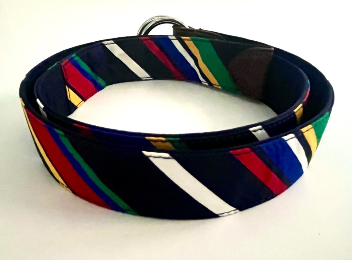 Ralph Lauren Navy Ribbon Belt D Ring 45” Polo Ralph Lauren Kids Boys D-Ring Belt Blue Navy White  main image 2