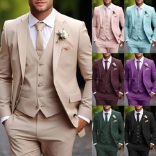 Tailored Men's Suit for Formal Events Buisness 3Pcs Wedding Tuxedo Jacket