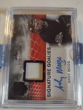 2023 LEAF IN THE GAME USED ANDY MOOG SIGNATURE GOALIES PURPLE AUTOGRAPH  03/30 