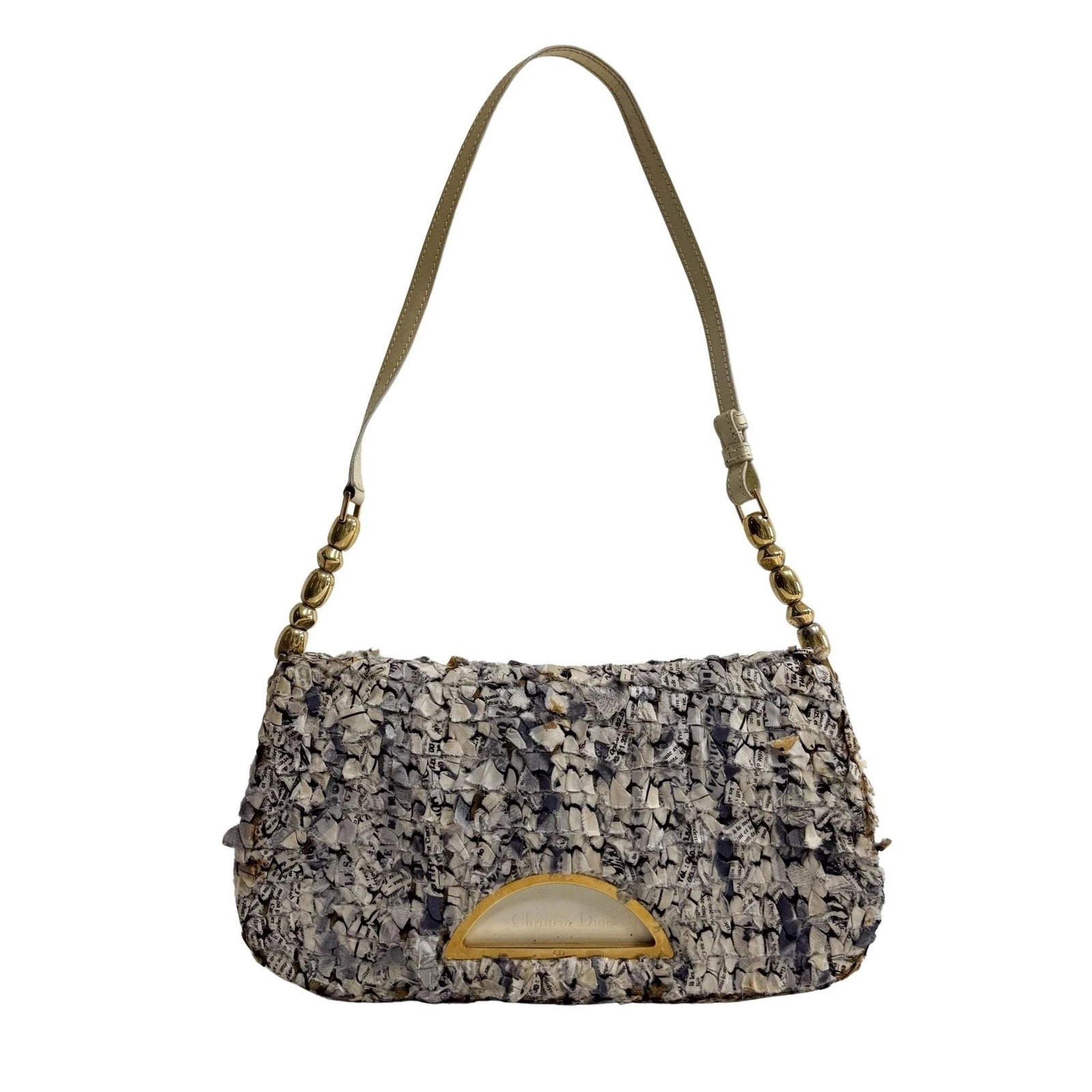Sac à bandoulière papier journal DIOR Archive Malice Pearl