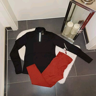 Neu Set Outfit aktive touch M/L Sporthose rot Sweatpulli schwarz-TopZustand 