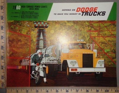 1960 Dodge Truck Brochure High Tonnage Power Giants Diesel Powered 