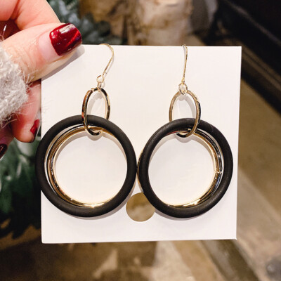 Fashion Women Elegant Big Circle Dangle Earrings