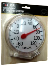 Taylor Indoor/Outdoor Thermometer 6" diameter #5630 NEW