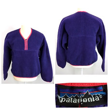 Patagonia Deep Pile Fleece Jacket Women's L Vintage Made in USA Purple #W3333
