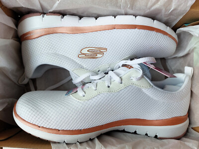 Skechers Flex Appeal White Rose Gold Brand New in