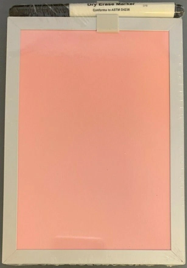 Brand New Foray 5" x 7" Magnetic Dry Erase White Board with Marker Pink