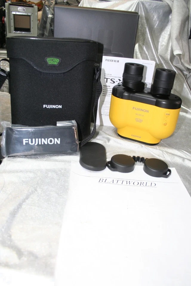 YELLOW Fuji FUJINON Techno-Stabi TS1440 14x40 TSX Binoculars NEW w/ FUJI case - Image 2 of 3