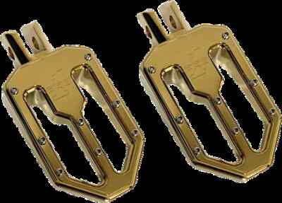 Pro One Gold Moto V2 Billet Al Footpeg Pair Harley Low Rider 107 18-20