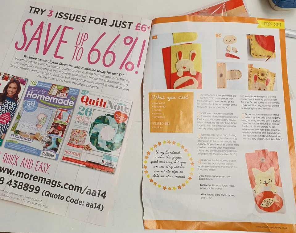 Magazine Cut Out Pattern For Animal Theme IPod / Phone Cases Kitten Puppy Rabbit - Image 3 of 4