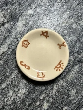 Vintage 1940s-50s Wallace China Chuckwagon Tiny Butter Pat Very Hard To Find 3”