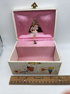 Girls Ballerina Musical Jewelry Box Vintage 1970s Japan